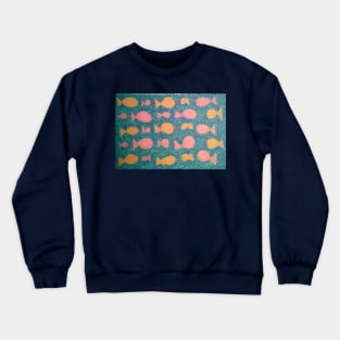 School of Fish Watercolor Pattern Crewneck Sweatshirt